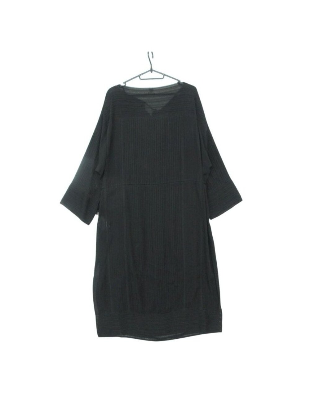 Hermes Long Dress Set Silk 100% Sheer Ensemble Cami Black 40 - Picture 2 of 10